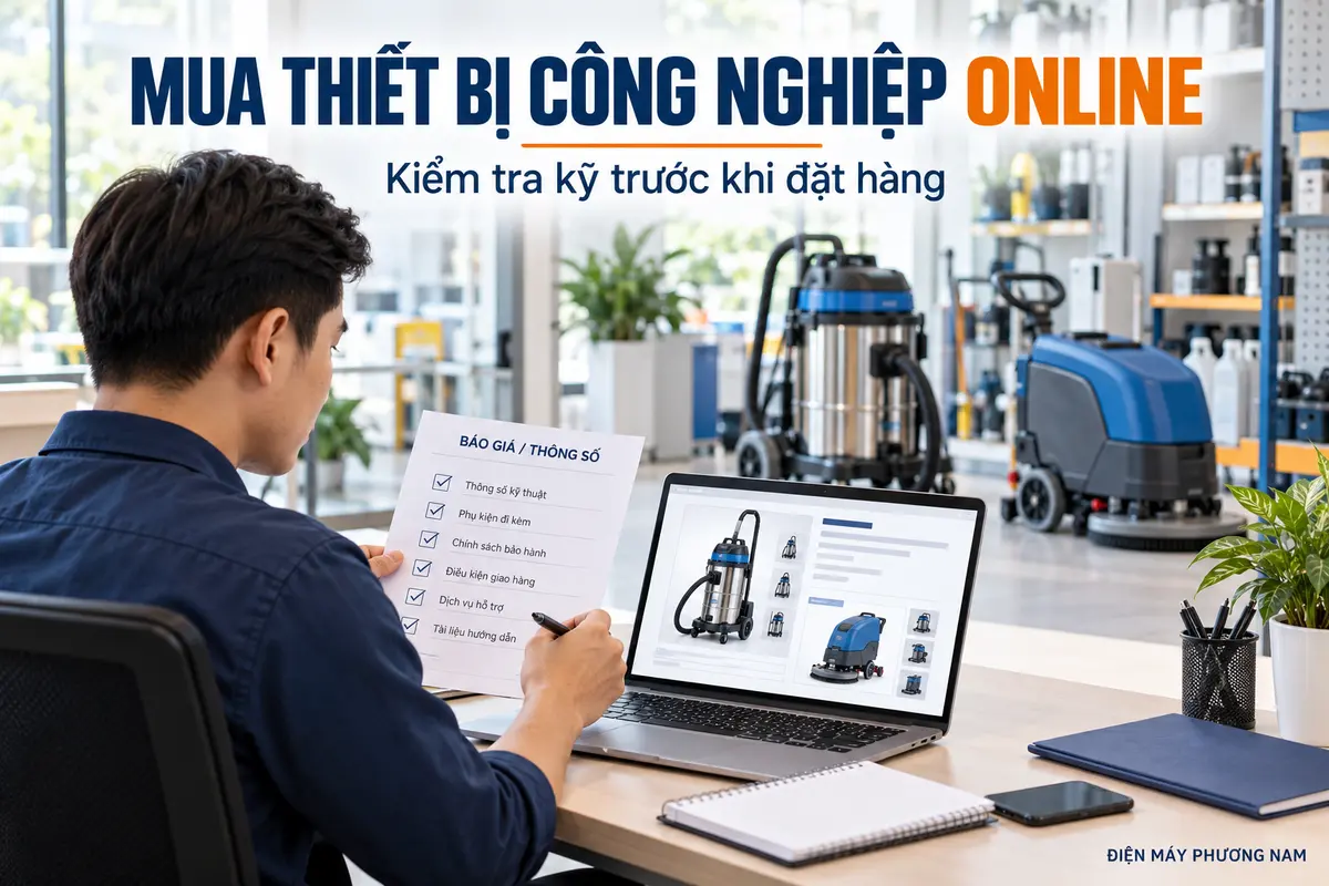 mua thiết bị công nghiệp online, kiểm tra kỹ trước khi đặt hàng