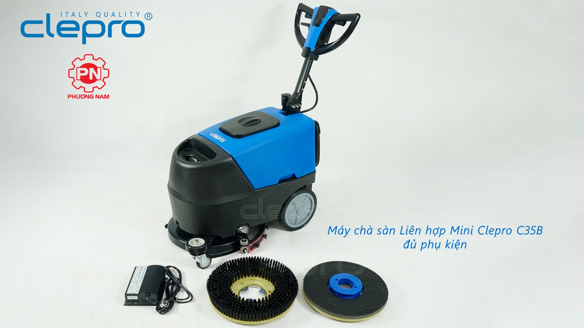 Máy chà sàn liên hợp Clepro C35B và đầy đủ phụ kiện 