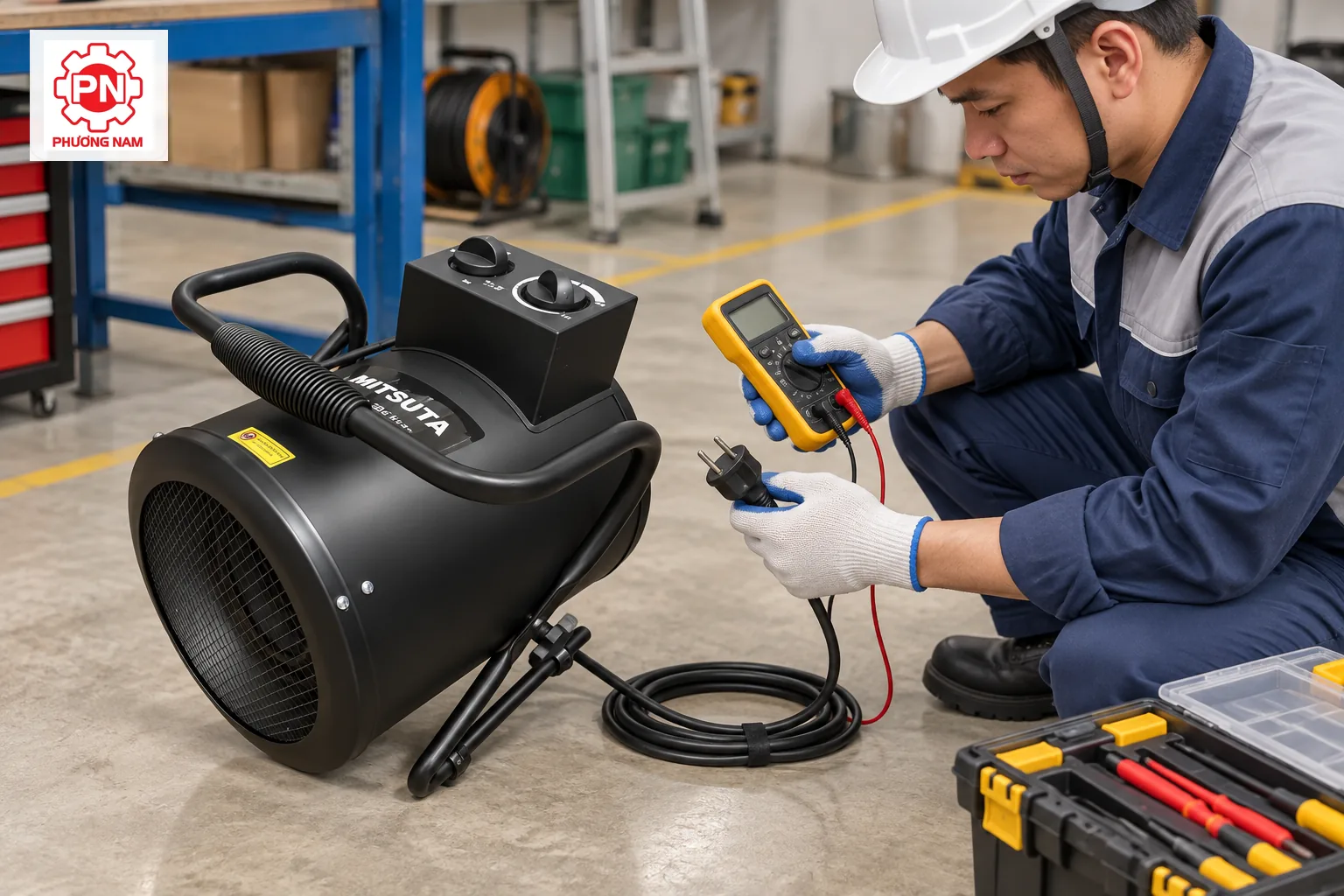 Kiểm tra nguồn điện trước khi dùng máy sấy gió nóng mini