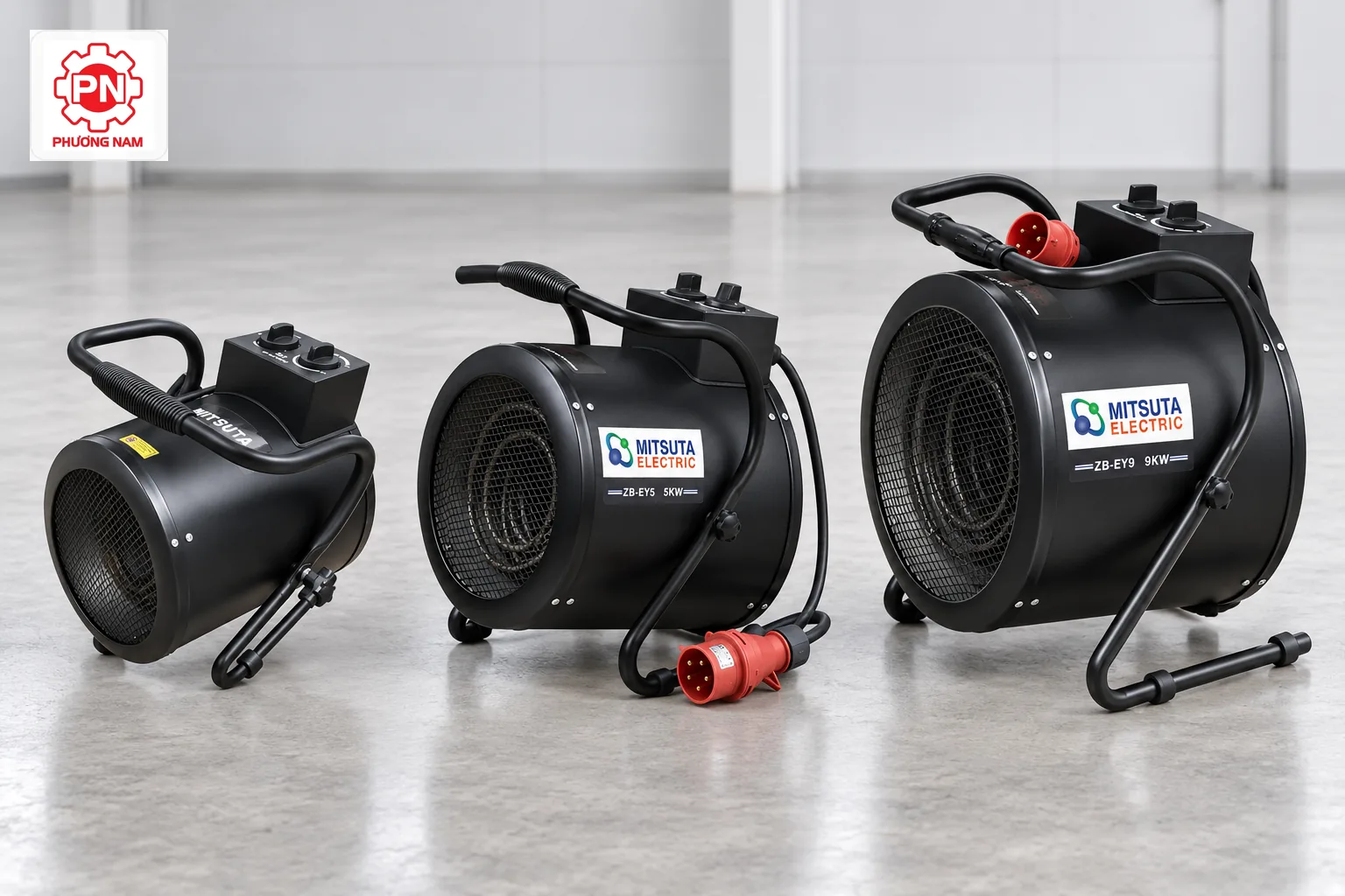 Chọn công suất máy sấy gió nóng mini từ  3kW đến 9kW
