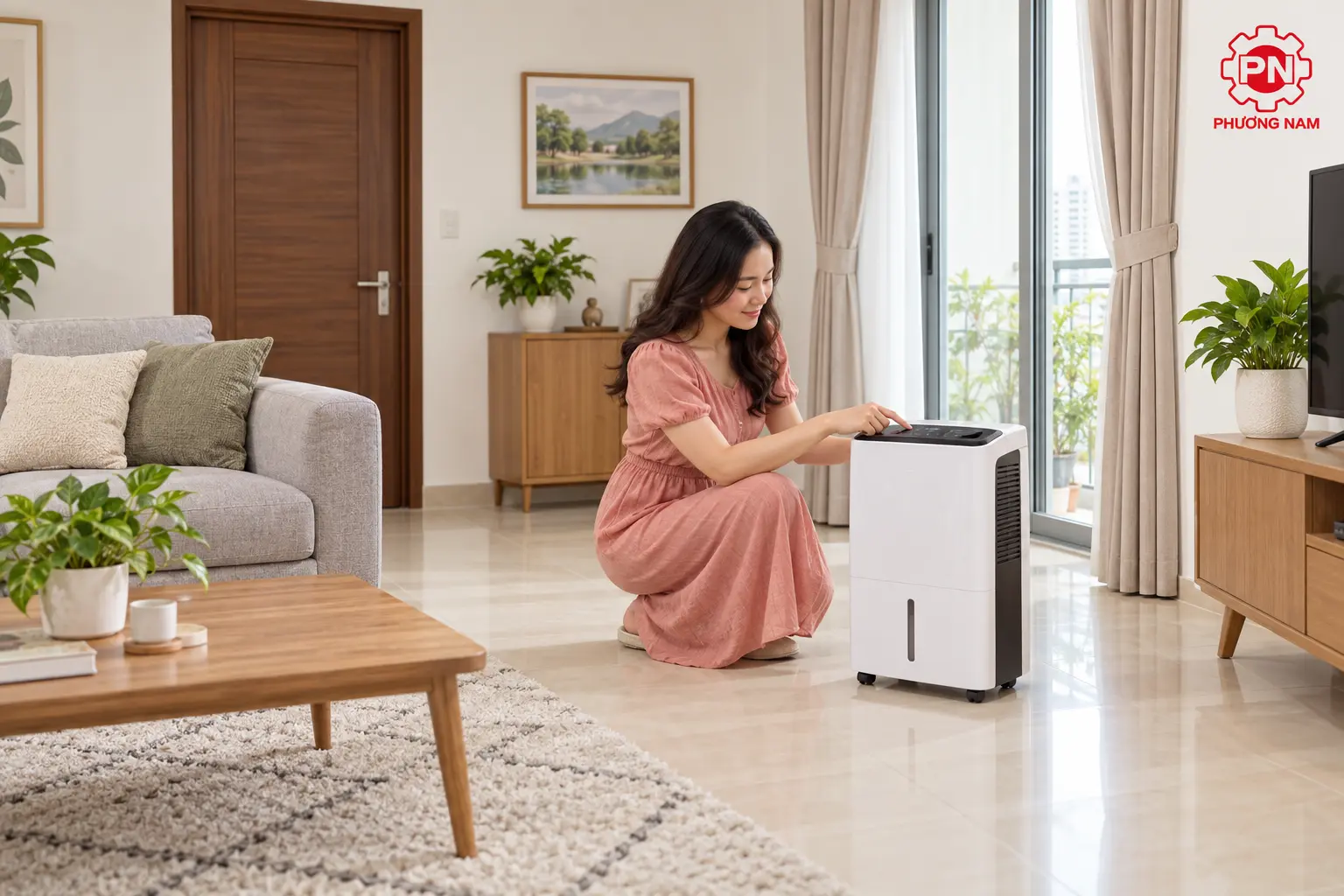 Đặt máy hút ẩm trên mặt phẳng và chừa khoảng thoáng cho luồng khí