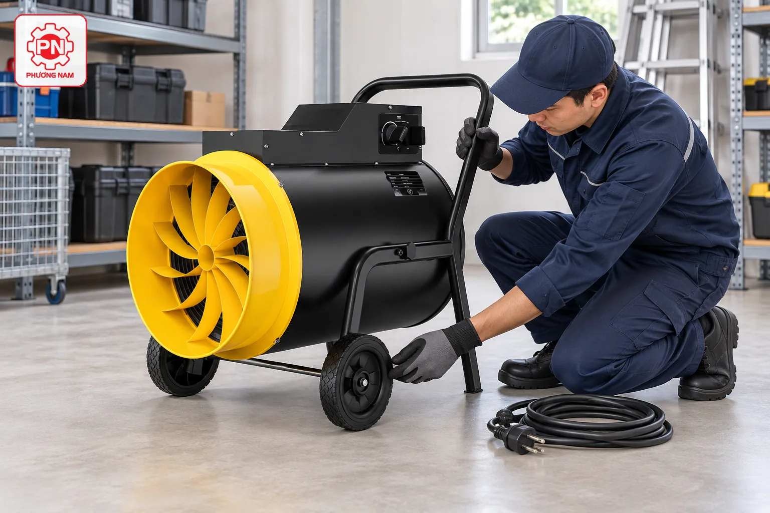 Kiểm tra bánh xe và bảo dưỡng quạt sấy Mitsuta EC15