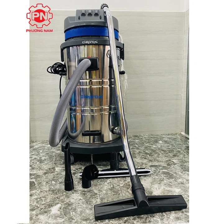 Máy hút bụi công nghiệp khô và ướt CleproX X-3/80 thùng inox - Ảnh 4