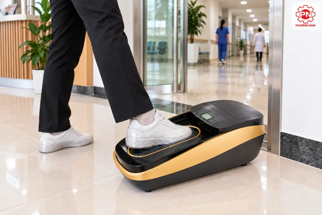 Máy bọc đế giày tự động Quen XT-46C tại phòng khám