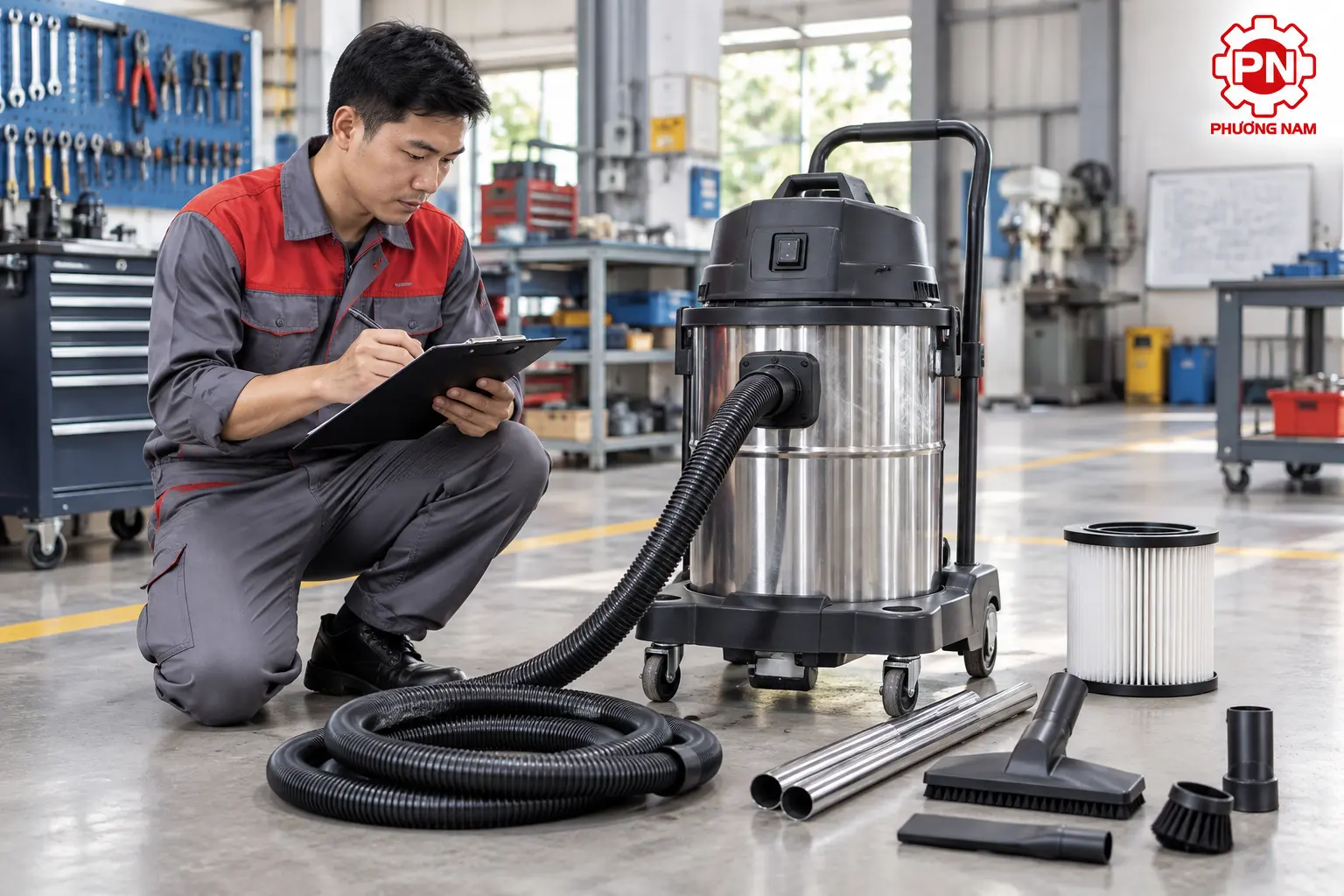 Bảo dưỡng máy hút bụi công nghiệp và kiểm tra phụ kiện định kỳ