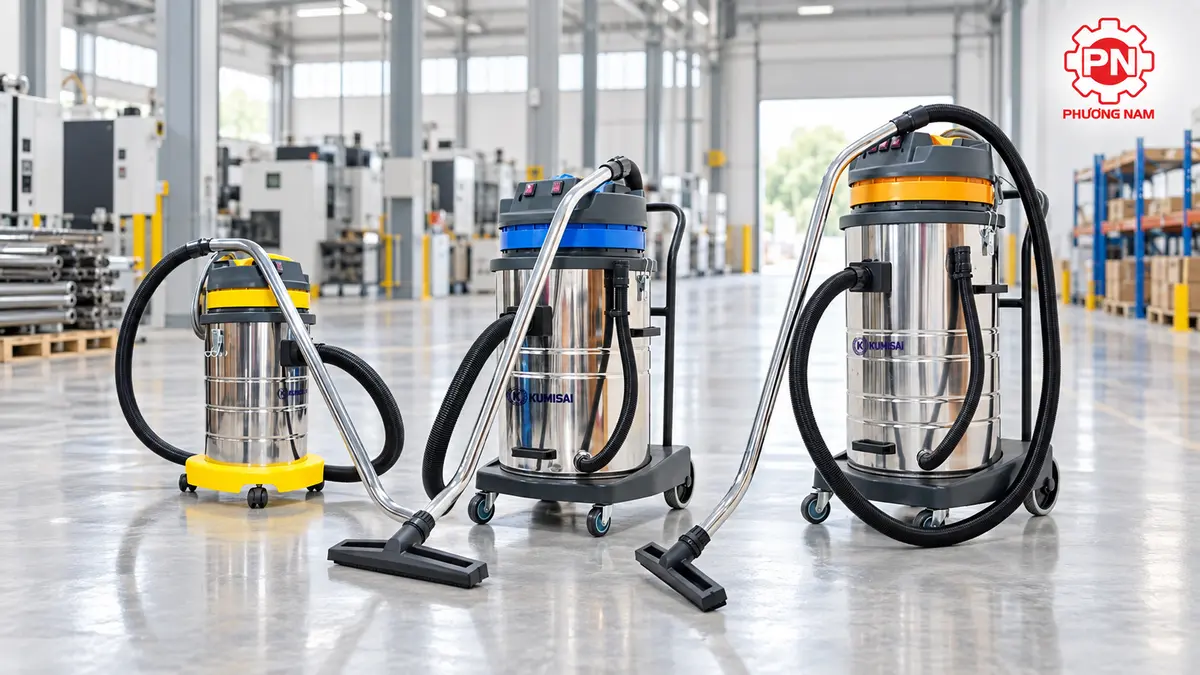 Các mẫu máy hút bụi công nghiệp Kumisai dung tích khác nhau