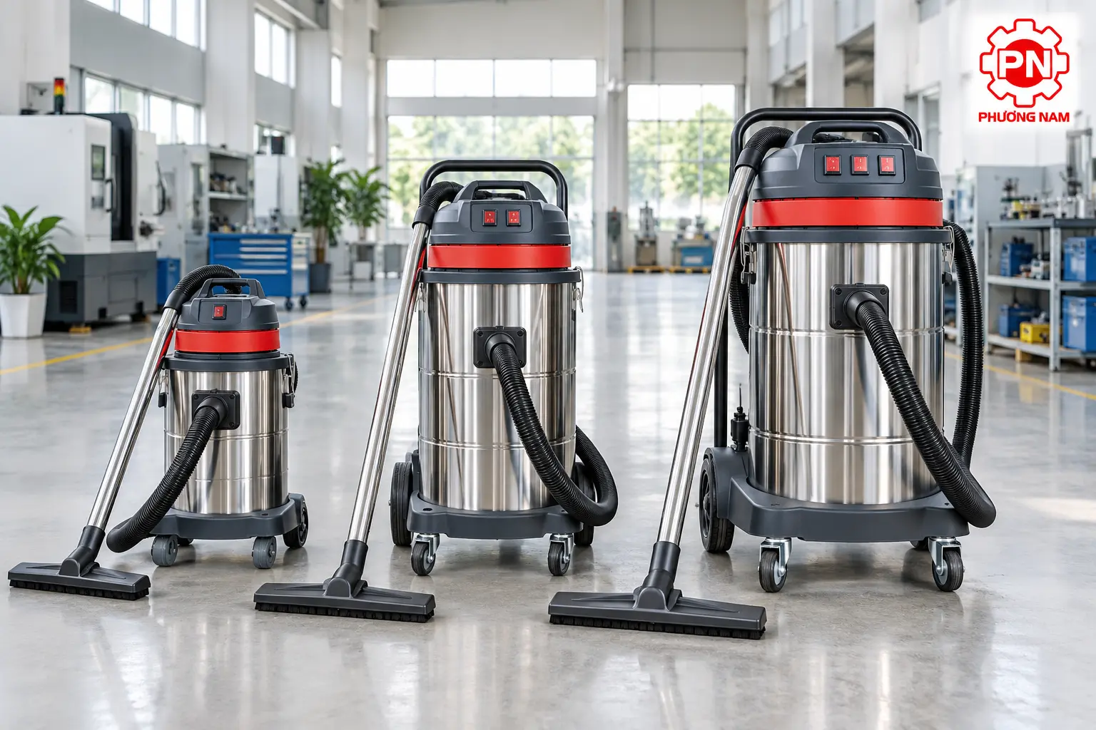 Ba loại máy hút bụi công nghiệp từ nhỏ đến lớn tại nhà xưởng