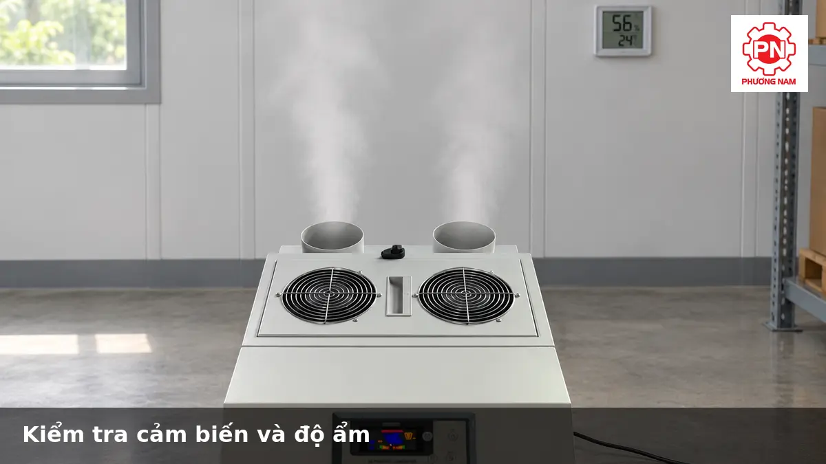 Kiểm tra cảm biến và độ ẩm máy tạo ẩm công nghiệp