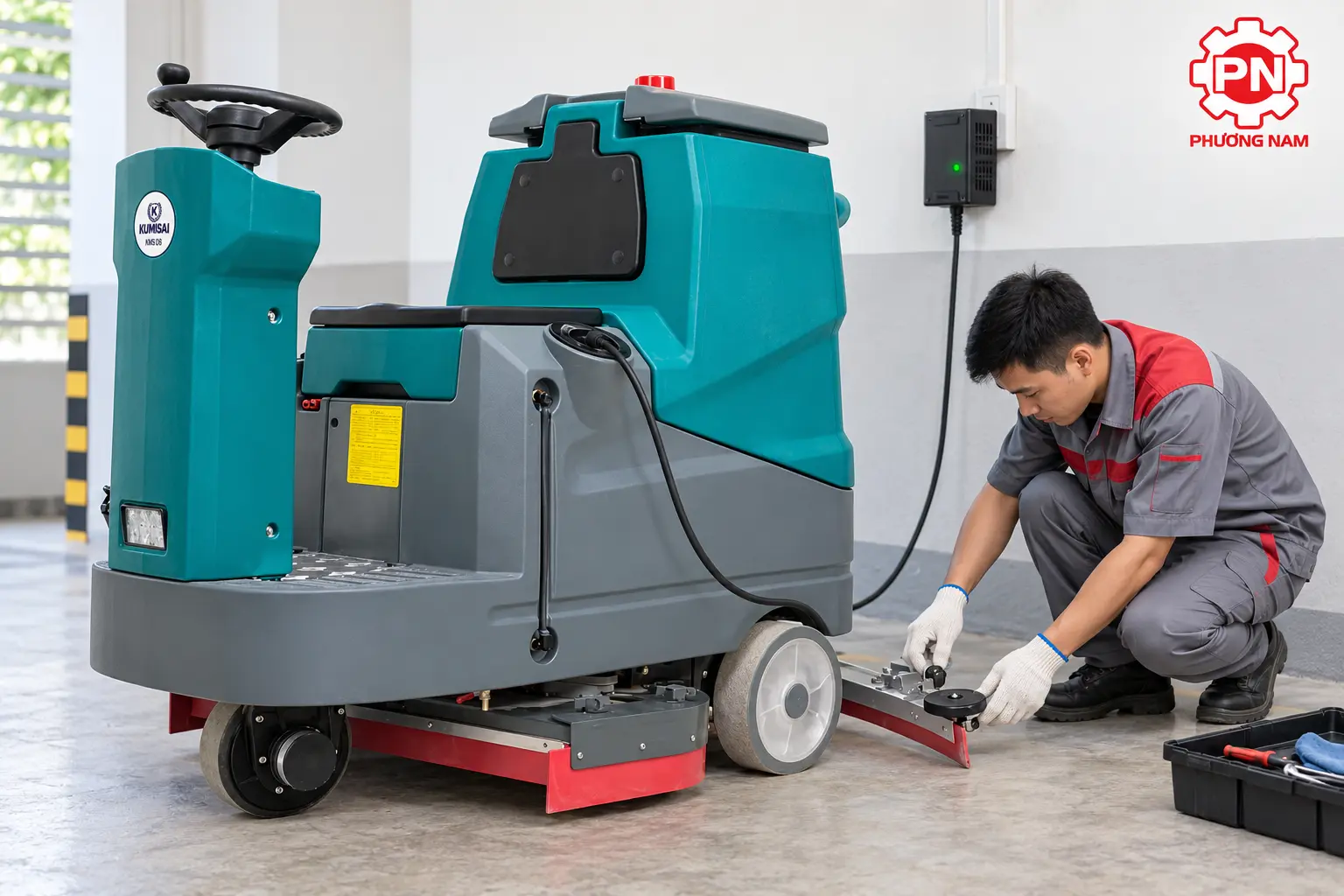 bảo dưỡng máy chà sàn ngồi lái Kumisai