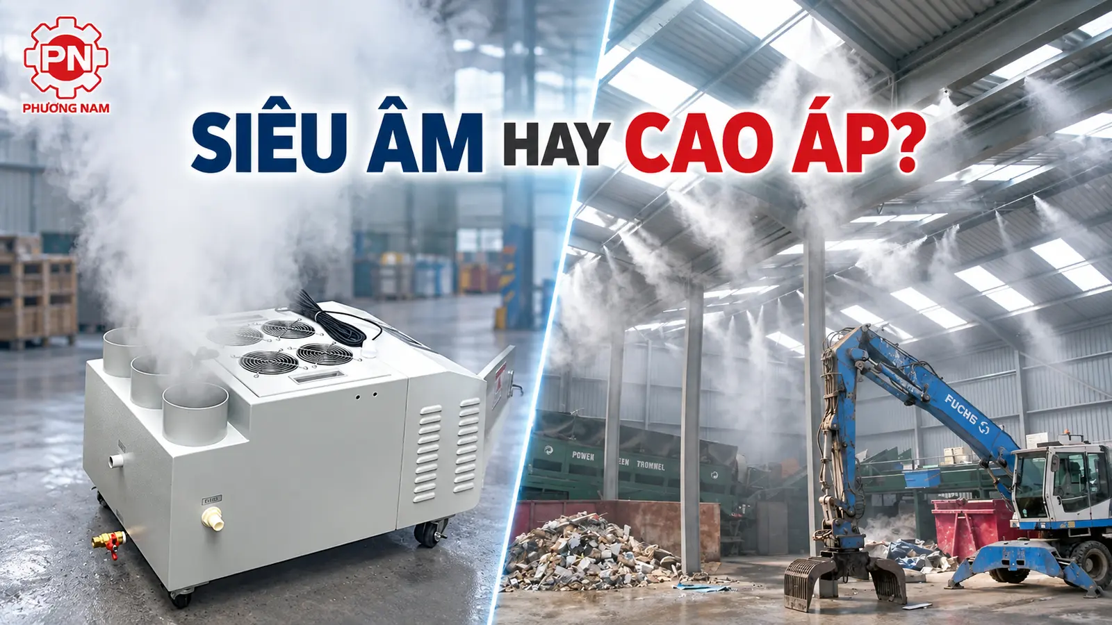 máy tạo ẩm siêu âm và phun sương cao áp