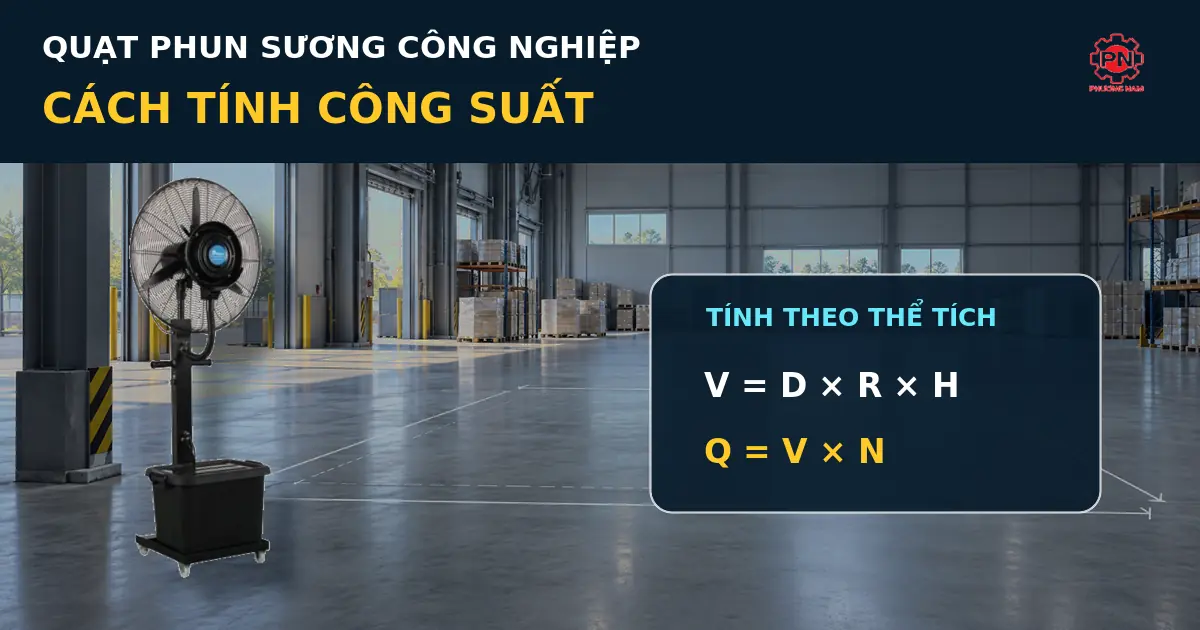 Cách tính công suất quạt phun sương công nghiệp theo thể tích