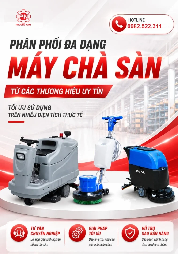 Các loại máy chà sàn công nghiệp và cách chọn máy tối ưu theo diện tích thực tế