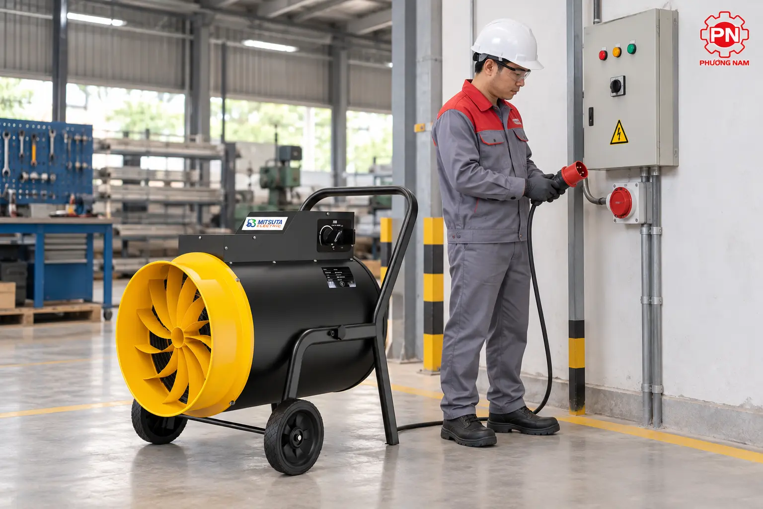 Kiểm tra nguồn điện trước khi vận hành quạt sấy Mitsuta