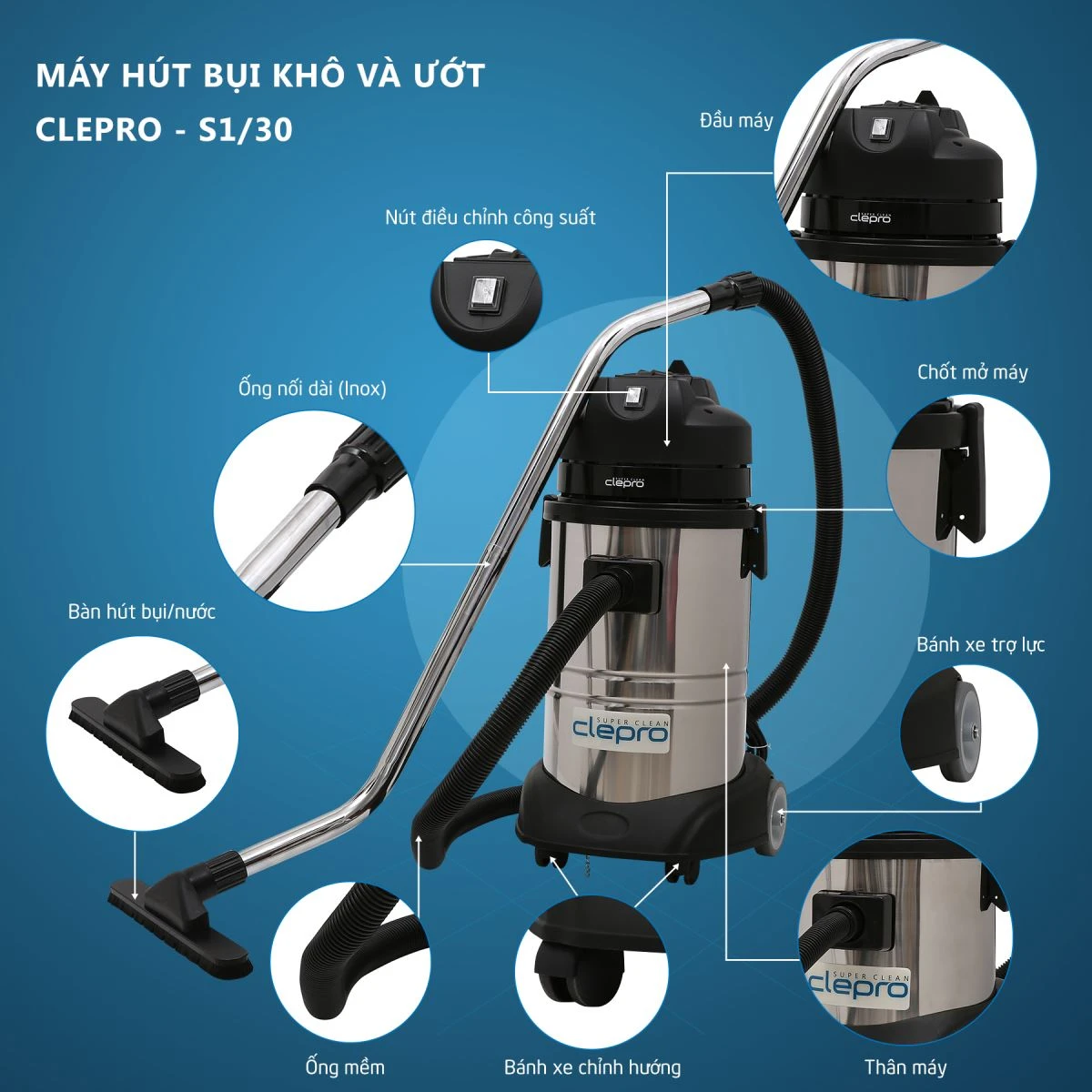 chi tiet may hut bui Clepro S1/30