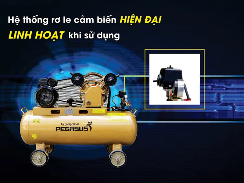 Máy nén khí Pegasus TM-V-0.12/8-70L an toàn tuyệt đối