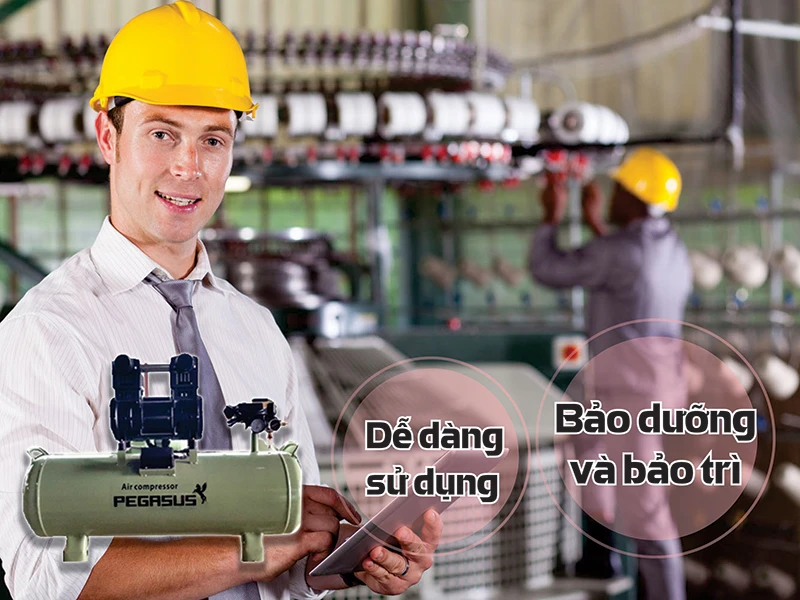 máy nén khí không dầu Pegasus TM-OF1500-70L dễ dàng sử dụng