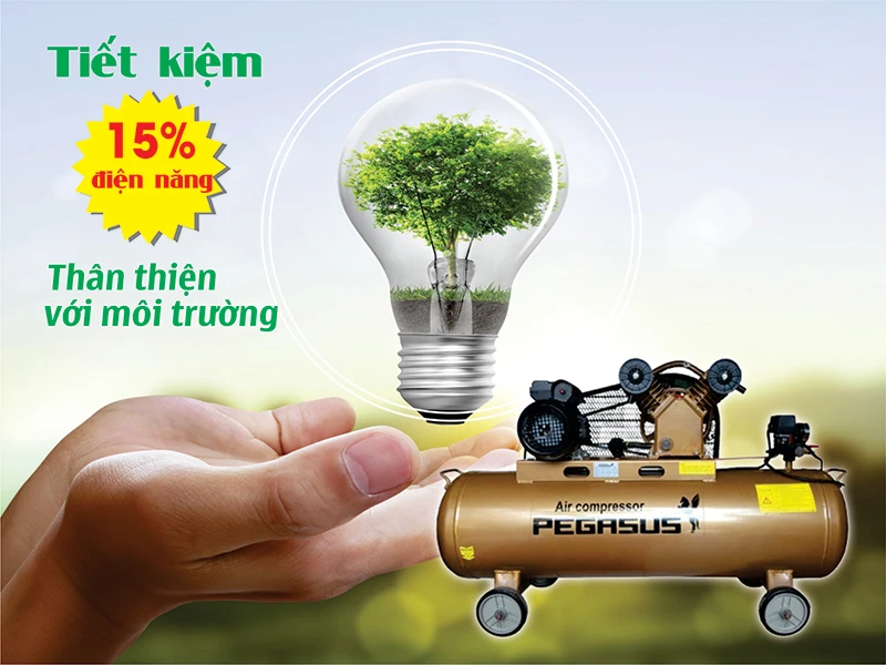 Máy nén khí Pegasus TM-V-0.25/8-120L tiết kiệm điện