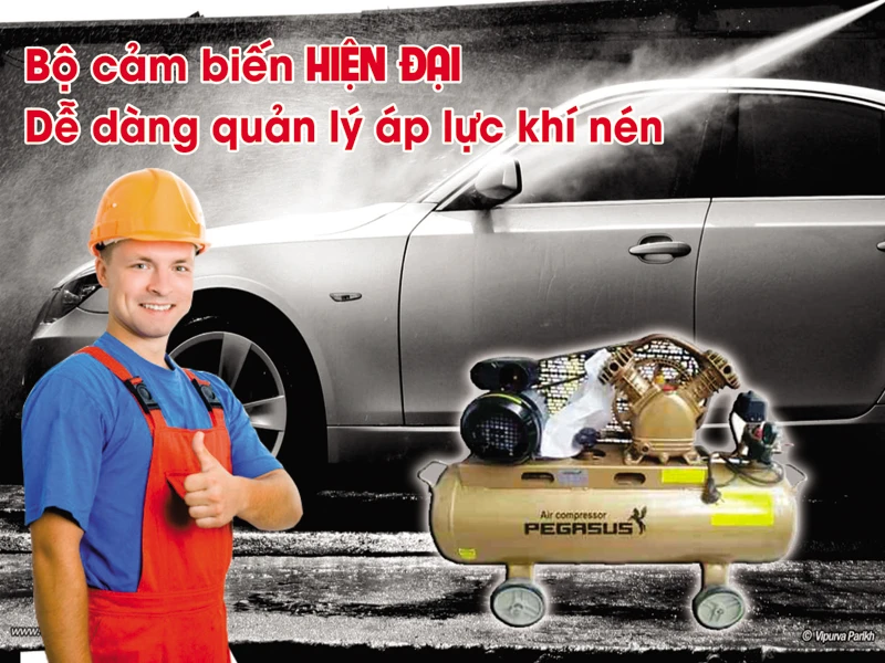Máy nén khí Pegasus TM-V-0.25/8-120L an toàn tuyệt đối