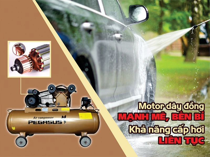 Máy nén khí Pegasus TM-V-0.25/8-120L công suất khỏe