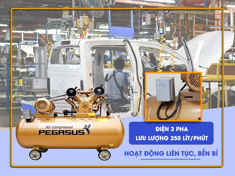 Máy nén khí Pegasus TM-V-0.25/8-120L điện 380V