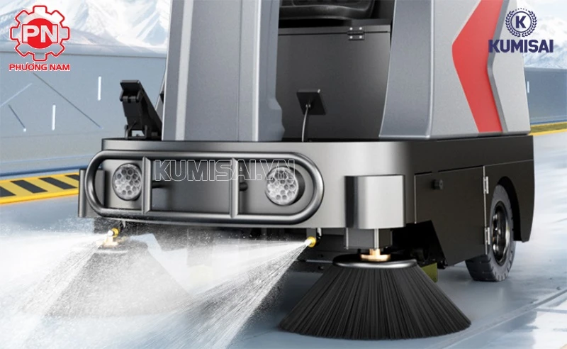 hệ thống phun sương dập bụi của Xe quét rác ngồi lái DQC-TECH 5F
